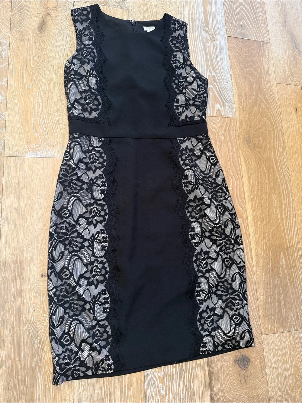 NWT J. Crew Black Lace Side Panel Cocktail Dress Size 8